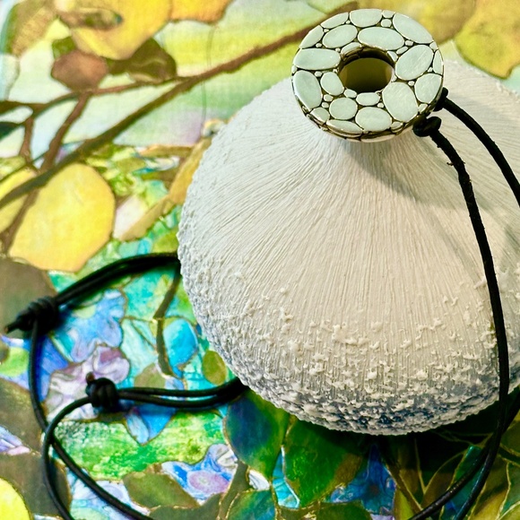 John Hardy Kali Sterling Silver Adjustable Leather Necklace - Picture 4 of 15